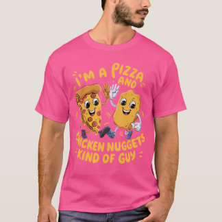 ピザとチキンナゲットが好きな男の子 おもしろC Tシャツ