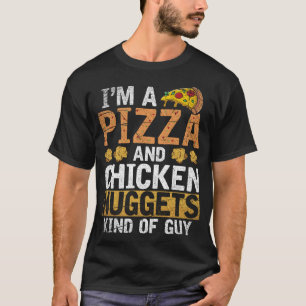 ピザとチキンナゲットの男のチキン Tシャツ