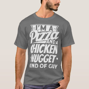 ピザとチキンナゲットみたいな男のピザ Tシャツ