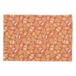 ピザとドリンクのパターン枕ケース 枕カバー