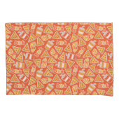 ピザとドリンクのパターン枕ケース 枕カバー (正面)