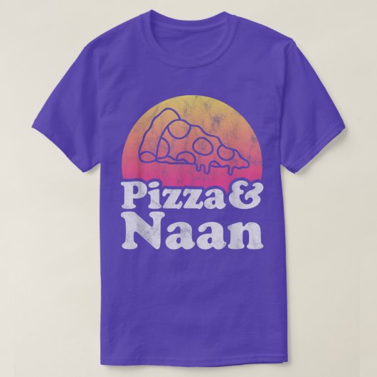 ピザとナン・パン Tシャツ (デザイン正面)