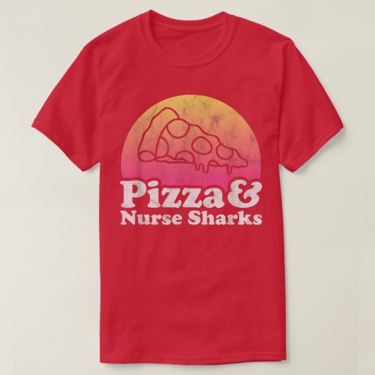 ピザとナースサメまたはナースサメTシャツ Tシャツ (デザイン正面)