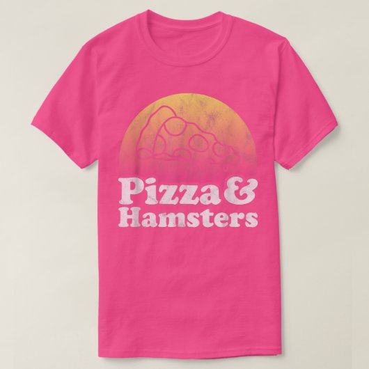 ピザとハムスターかハムスター Tシャツ (デザイン正面)