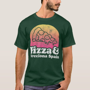 ピザとバルセロナスペイン Tシャツ