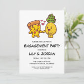 ピザとパイナップルカップル漫画婚約 招待状 (スタンド正面)