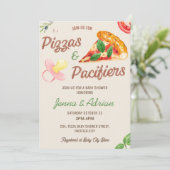 ピザとパシファイヤーガール共同ベビーシャワー 招待状 (スタンド正面)