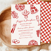 ピザとパシフィアピザをテーマにしたベビーシャワー 招待状