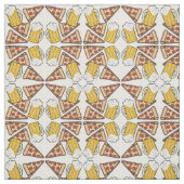 ピザとビアパターン ファブリック (見本)