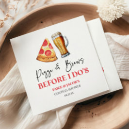ピザとビールで結婚前のカップルシャワー スタンダードカクテルナプキン