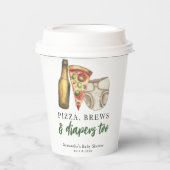 ピザとビールとおむつ ベビーシャワー  紙コップ (正面)