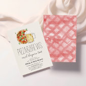 ピザとビールのカジュアルなカップルベビーシャワー 招待状