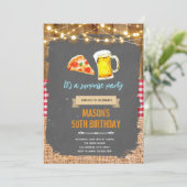 ピザとビールのパーティー招待 招待状 (スタンド正面)