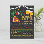 ピザとビールのベイビーシャワー招待状 招待状 (スタンド正面)