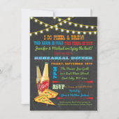 ピザとビールのリハーサルディナー招待状 招待状 (正面)