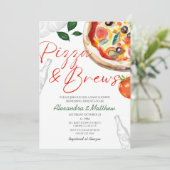 ピザとビールの共同出産前祝賀会のお誘い 招待状 (スタンド正面)