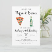 ピザとビールの誕生日パーティーの招待状 招待状 (スタンド正面)
