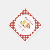 ピザとビールカップルカジュアルのシャワー スタンダードカクテルナプキン (角)