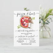ピザとビールベビーシャワー招待状 招待状 (スタンド正面)