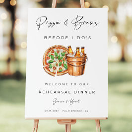 ピザとビール前の私は、ピザとビールの看板