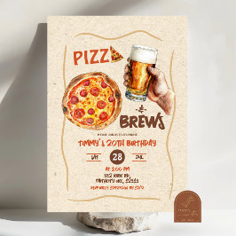 ピザとビール好きの男の誕生日 招待状