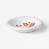 ピザとブルズビールグラス誕生日パーティー ペーパーボウル (傾斜あり)