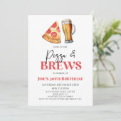 ピザとブルズビールグラス誕生日パーティー 招待状 (スタンド正面)
