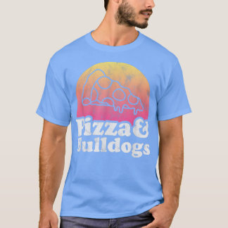 ピザとブルドッグまたはブルドッグTシャツ Tシャツ