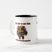 ピザとホラー食べ映画を見たい ツートーンマグカップ (正面左)