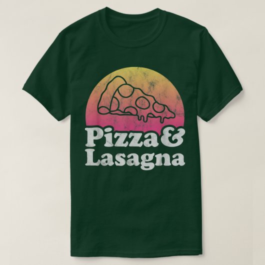 ピザとラザニア Tシャツ (デザイン正面)