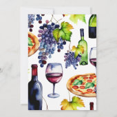 ピザとワインのカップルのシャワーテンプレート 招待状 (裏面)