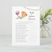 ピザとワインブライダルシャワートリビアゲーム 招待状 (スタンド正面)