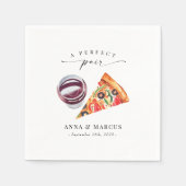 ピザとワイン完璧なペアのリハーサルディナー スタンダードカクテルナプキン (正面)