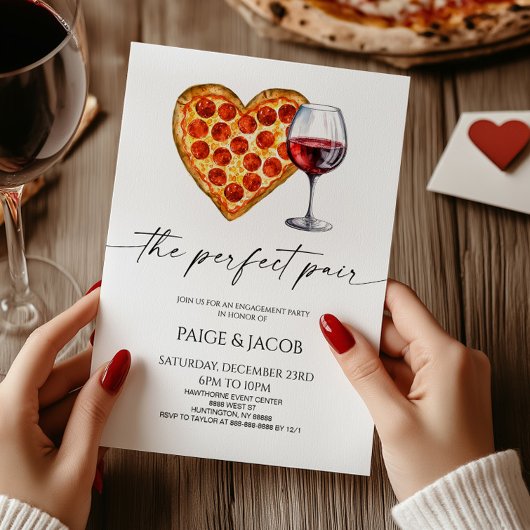 ピザとワイン パーフェクトペア 結婚式 婚約パーティー 招待状