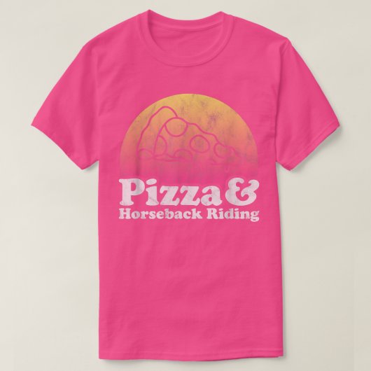 ピザと乗馬 Tシャツ (デザイン正面)