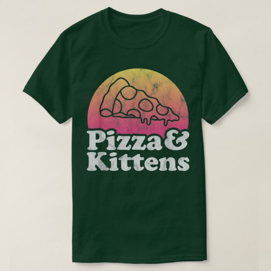 ピザと子猫  Tシャツ (デザイン正面)