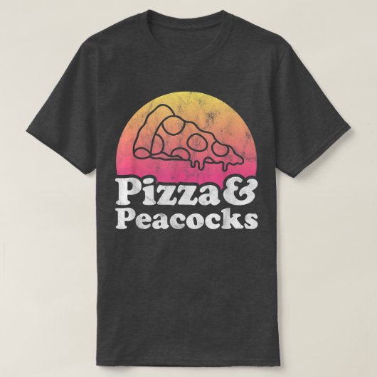ピザと孔雀または孔雀 Tシャツ (デザイン正面)