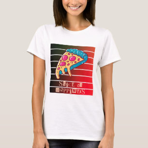 ピザと幸せのスライス Tシャツ