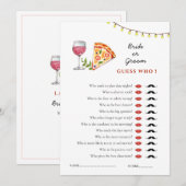 ピザと愛の「誰だと思う？」シャワーゲーム 招待状 (正面/裏面)