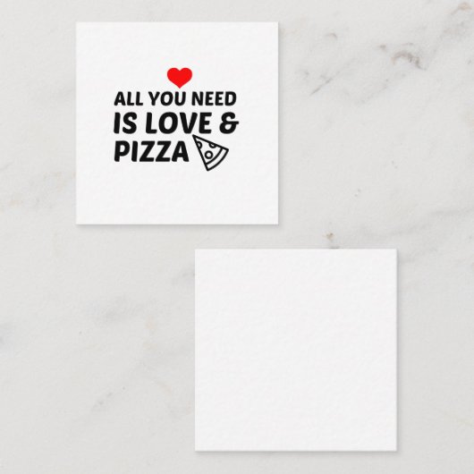 ピザと愛 スクエア名刺 (正面/裏面)