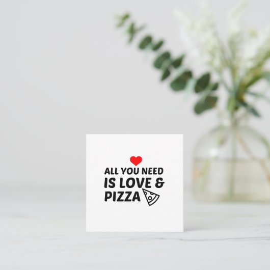 ピザと愛 スクエア名刺 (スタンド正面)