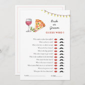 「ピザと愛」誰が言った？シャワーゲーム 招待状 (正面/裏面)