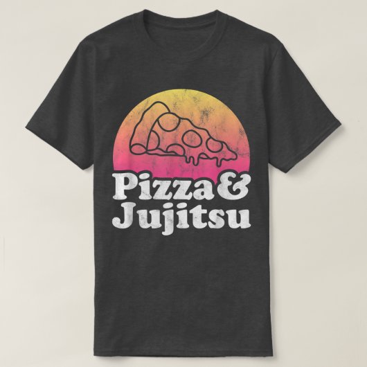 ピザと柔術 Tシャツ (デザイン正面)
