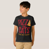 ピザと猫が大好き Tシャツ (正面フル)