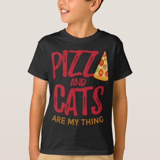 ピザと猫が大好き Tシャツ (正面)