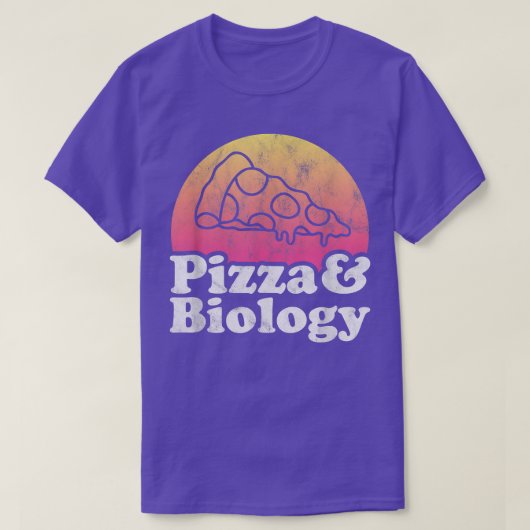 ピザと生物学または生物学先生 Tシャツ (デザイン正面)