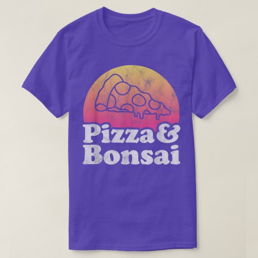 ピザと盆栽 Tシャツ (デザイン正面)