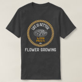 ピザと花を育てれば人生は良い Tシャツ (デザイン正面)