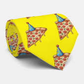 ピザと誕生日の帽子 ネクタイ (ロール)