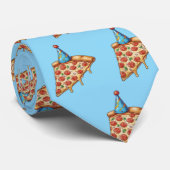 ピザと誕生日の帽子 ネクタイ (ロール)